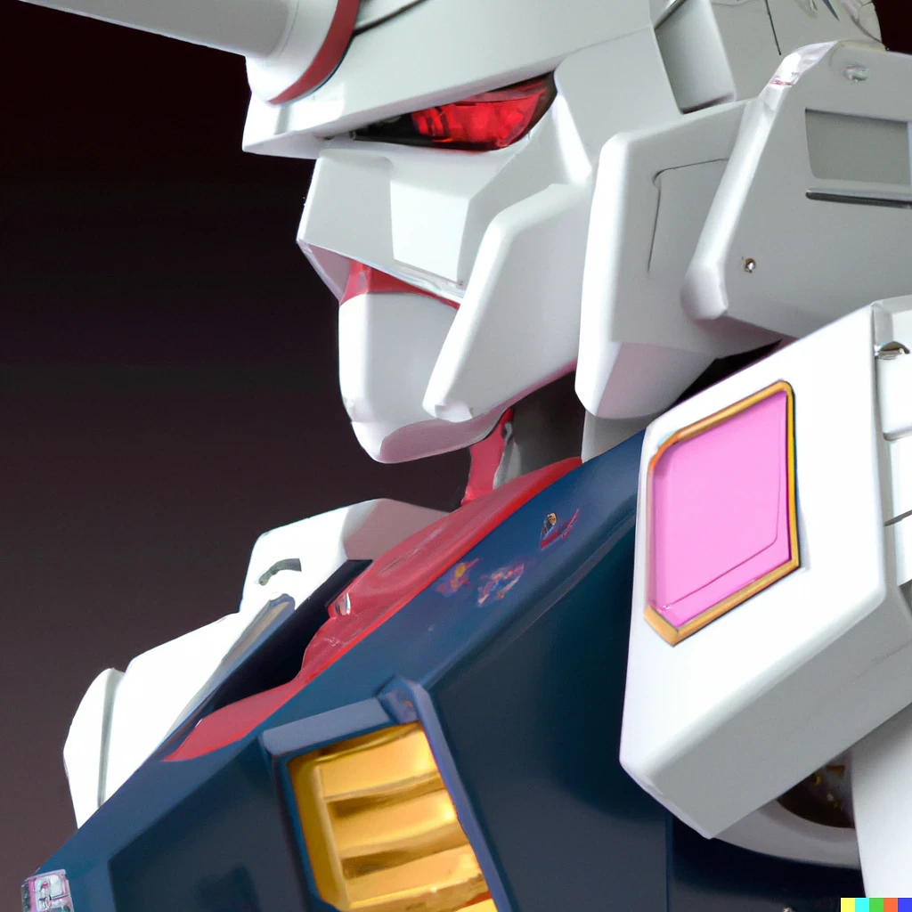 gundam is in japanese sf animation robot. gundam's profile picture. by realistic 3d graphics.